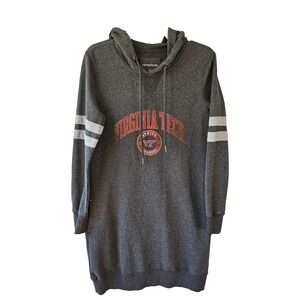 Virginia Tech Camp David Hoodie Dress VT Logo Gray Collegiate Sweatshirt Hokies